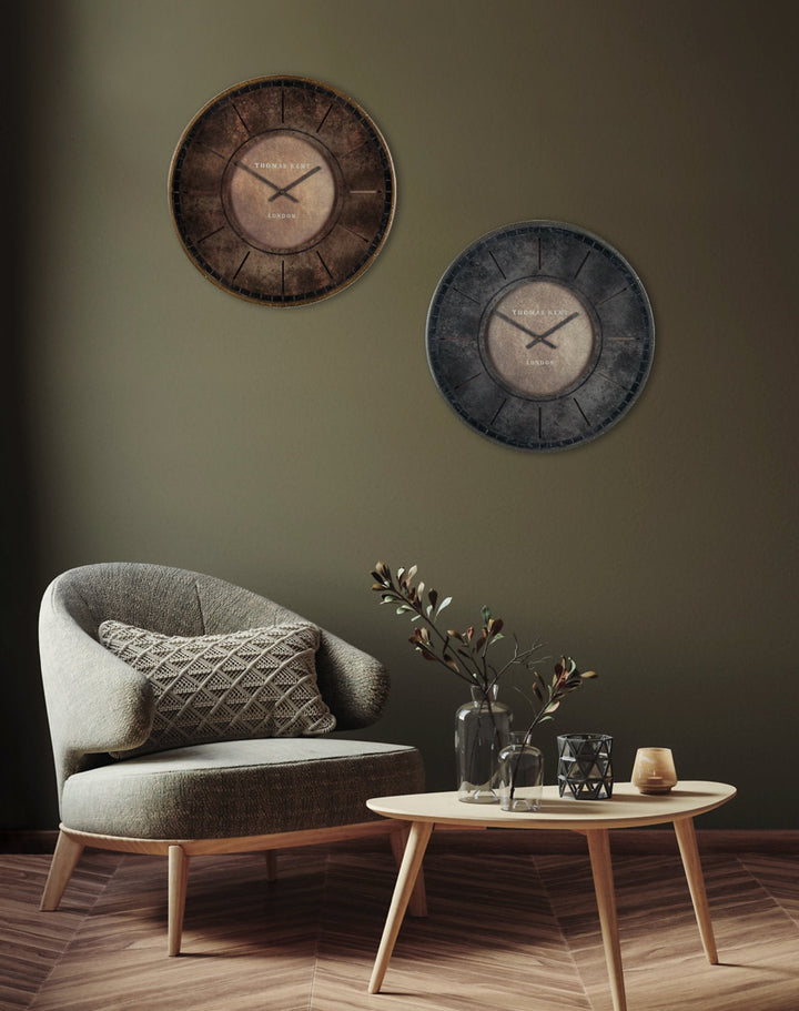 Thomas Kent London. Florentine Wall Clock 21" (53cm) Leather - TheArtistsQuarter