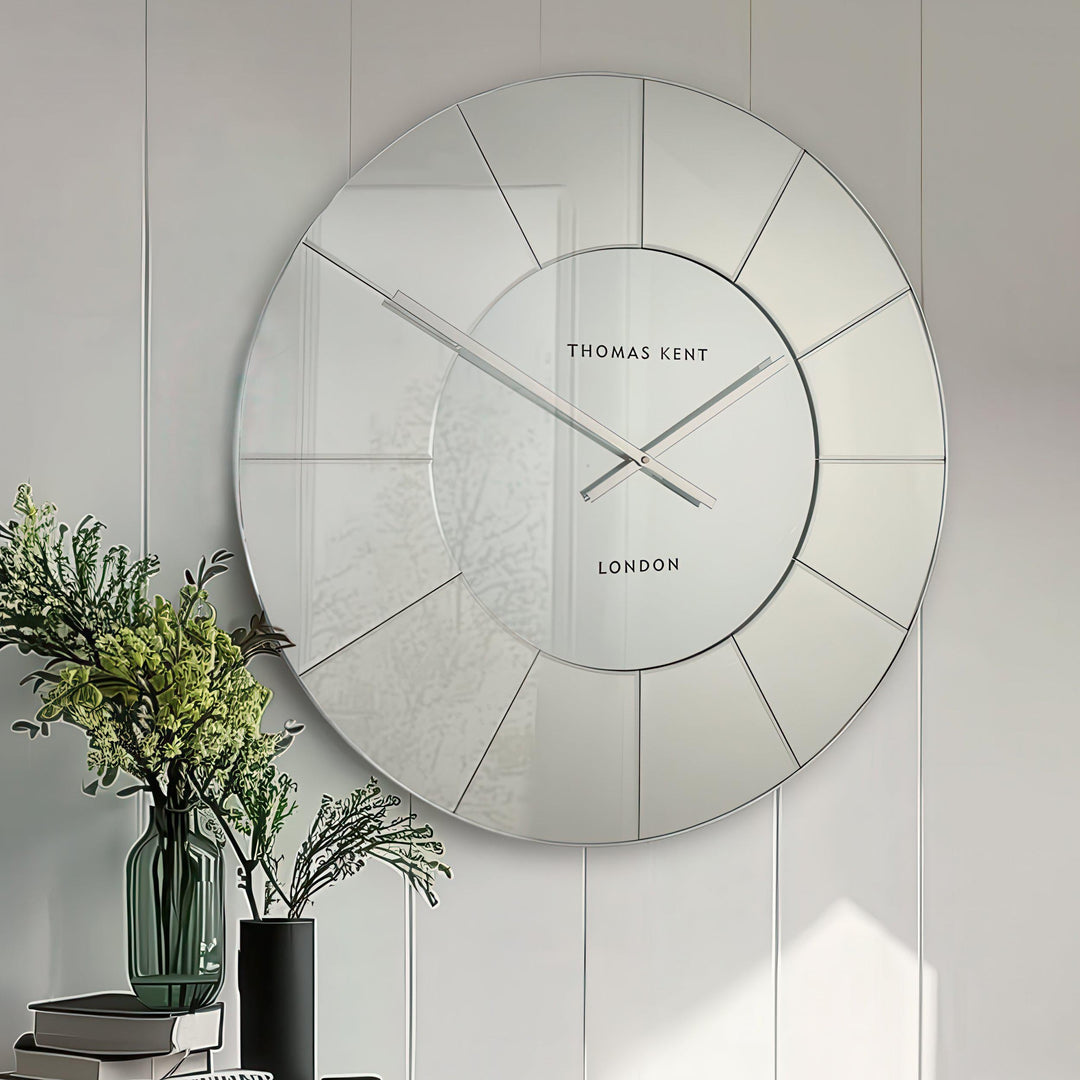 Thomas Kent London. Hamilton Grand Wall Clock Mirrored 32" *NEW* - TheArtistsQuarter
