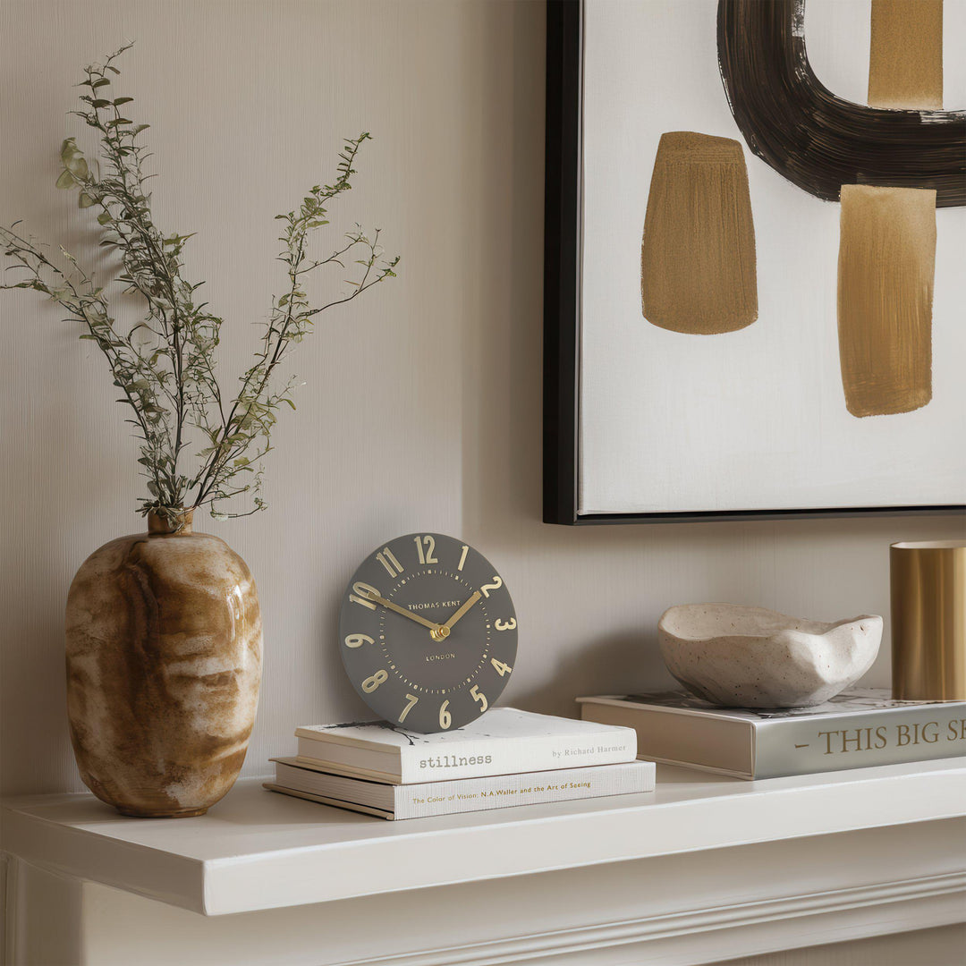 Thomas Kent London. Mulberry Mantel Clock 6" (15cm) Espresso *NEW* - TheArtistsQuarter