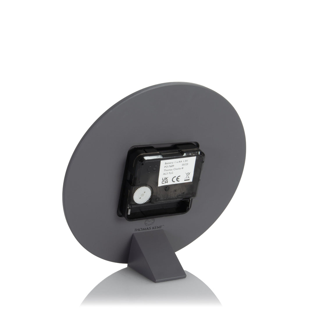 Thomas Kent London. Mulberry Mantel Clock 6" (15cm) Graphite Silver - TheArtistsQuarter