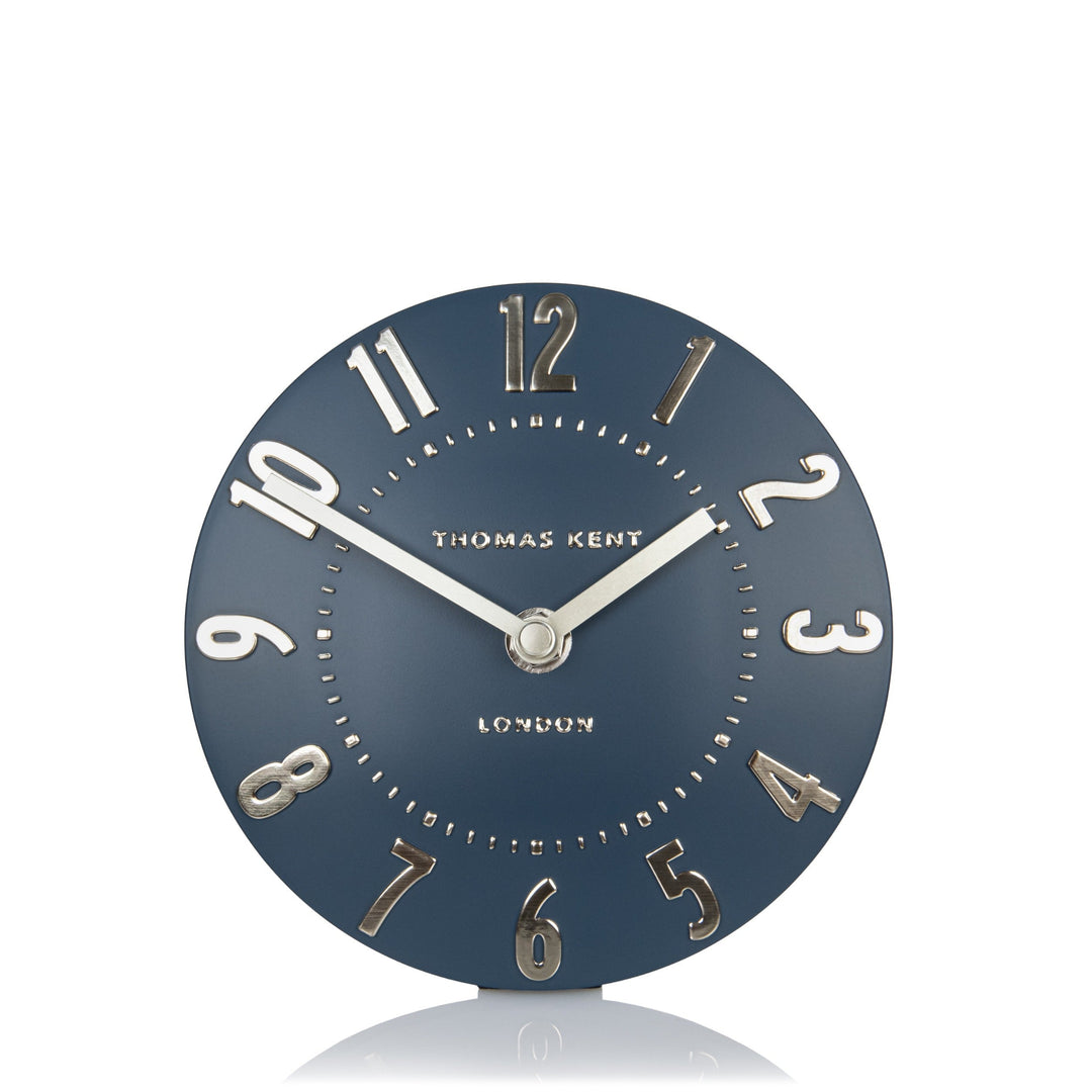 Thomas Kent London. Mulberry Mantel Clock 6" (15cm) Midnight Blue - TheArtistsQuarter
