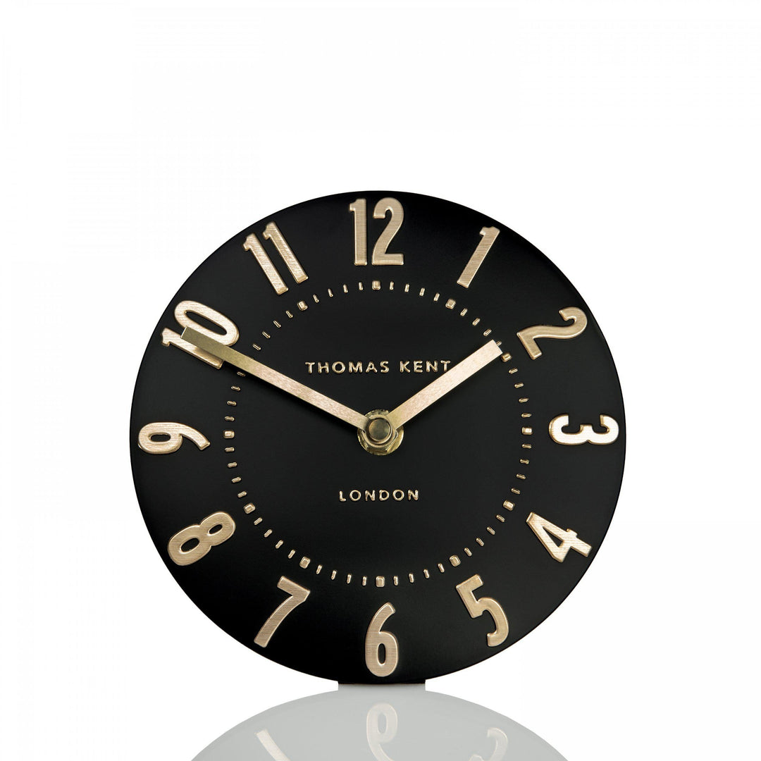 Thomas Kent London. Mulberry Mantel Clock 6" (15cm) Noir - TheArtistsQuarter