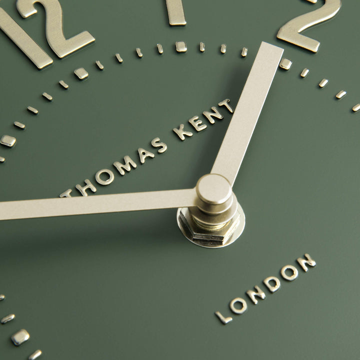 Thomas Kent London. Mulberry Mantel Clock 6" (15cm) Olive Green - TheArtistsQuarter