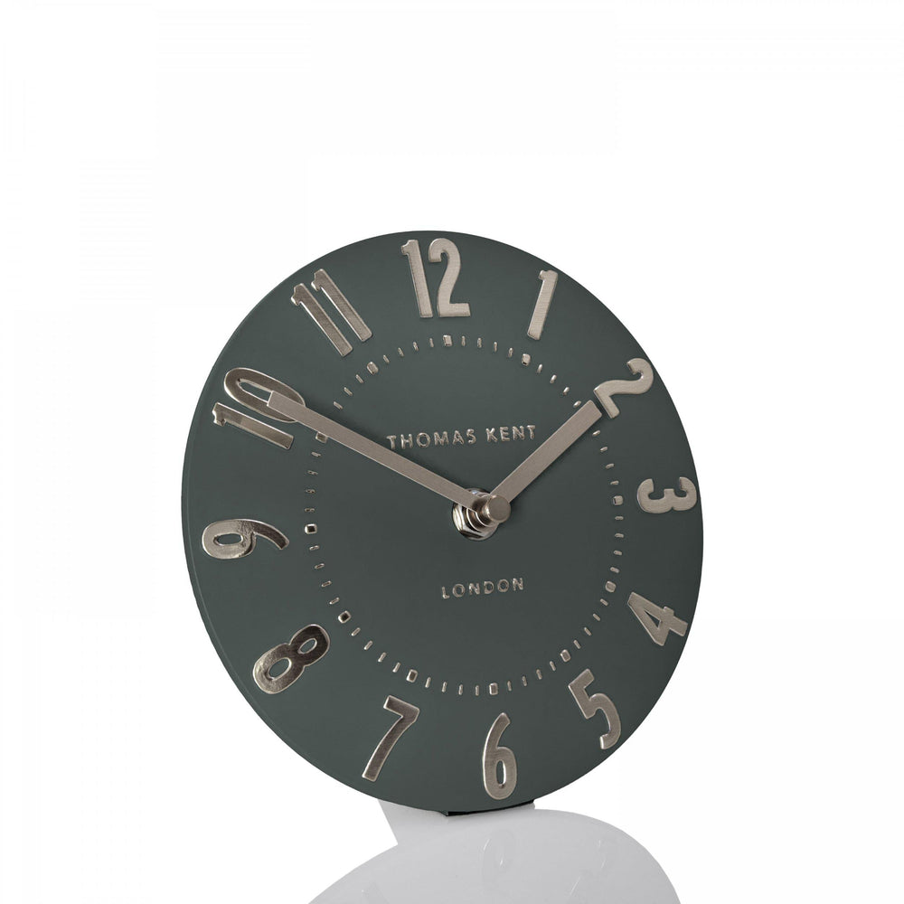 Thomas Kent London. Mulberry Mantel Clock 6" (15cm) Olive Green - TheArtistsQuarter