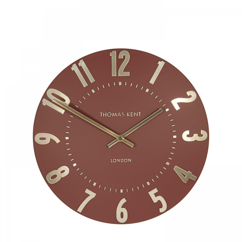 Thomas Kent London. Mulberry Wall Clock 12" (30 cm) Auburn *NEW* - TheArtistsQuarter