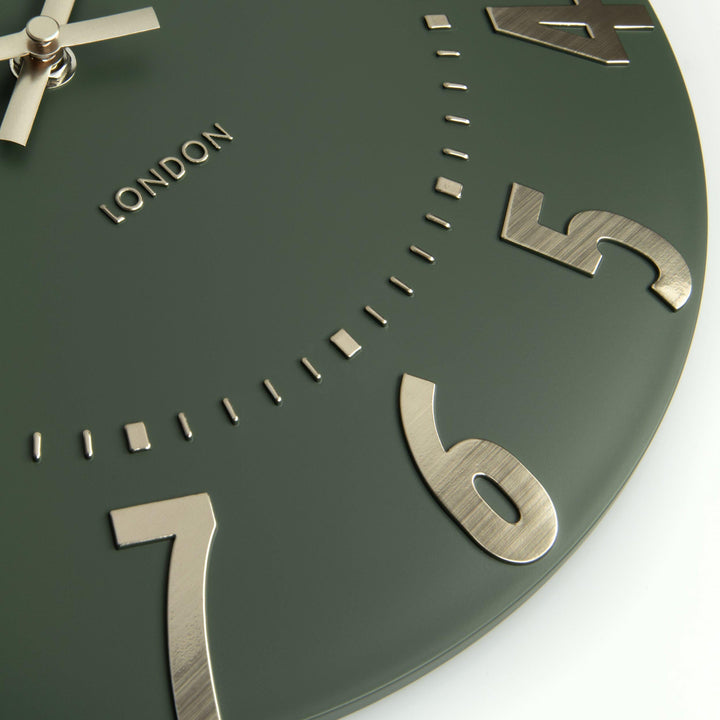 Thomas Kent London. Mulberry Wall Clock 12" (30cm) Olive Green *NEW* - TheArtistsQuarter
