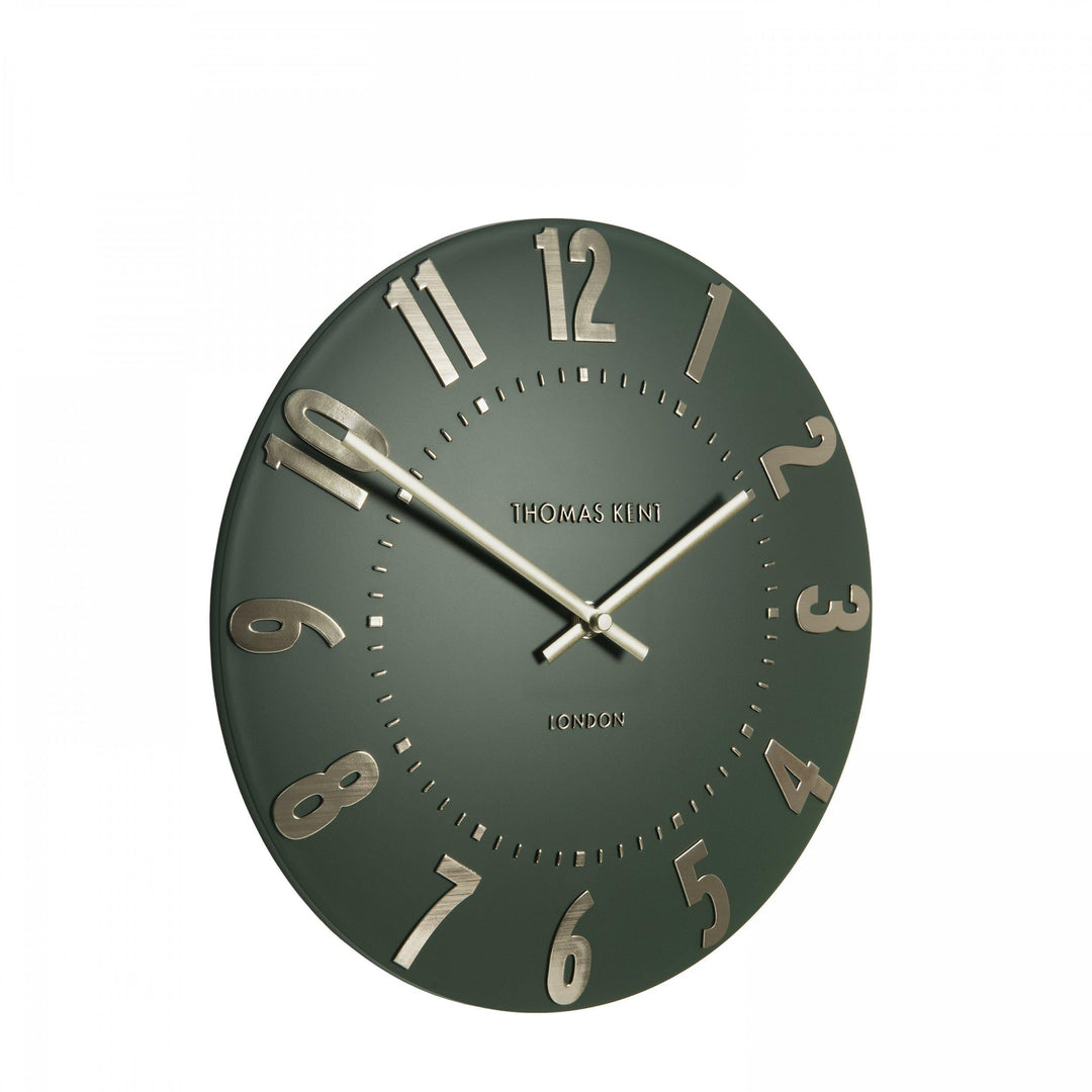 Thomas Kent London. Mulberry Wall Clock 12" (30cm) Olive Green *NEW* - TheArtistsQuarter