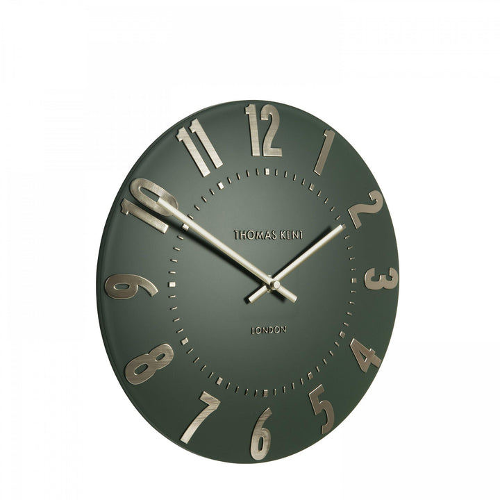 Thomas Kent London. Mulberry Wall Clock 12" (30cm) Olive Green *NEW* - TheArtistsQuarter