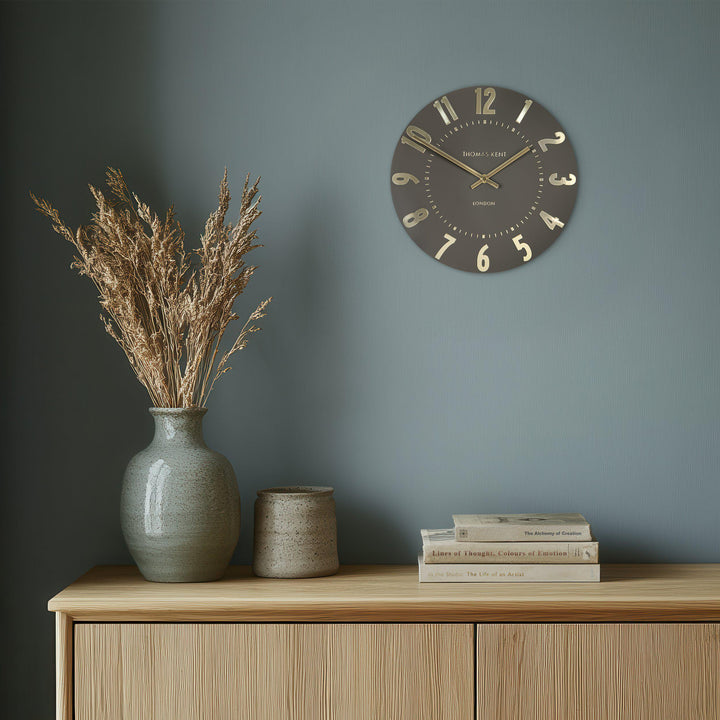 Thomas Kent London. Mulberry Wall Clock 12" (31cm) Espresso *NEW* - TheArtistsQuarter