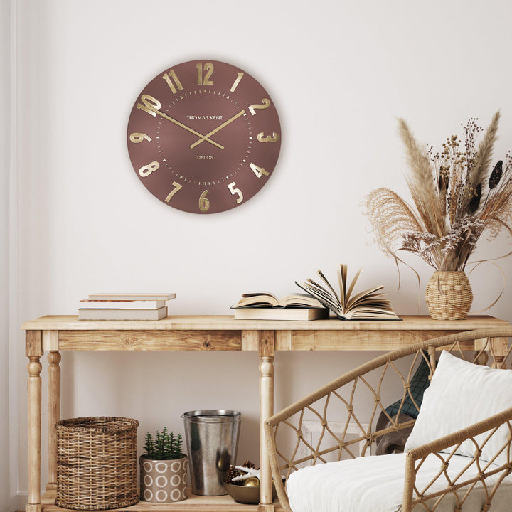 Thomas Kent London. Mulberry Wall Clock 20" (51cm) Auburn *NEW* - TheArtistsQuarter
