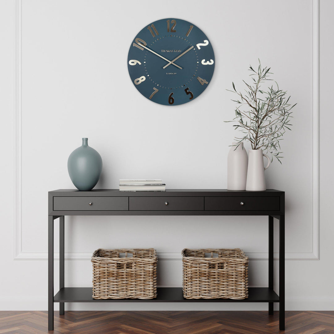 Thomas Kent London. Mulberry Wall Clock 20" (51cm) Midnight Blue - TheArtistsQuarter