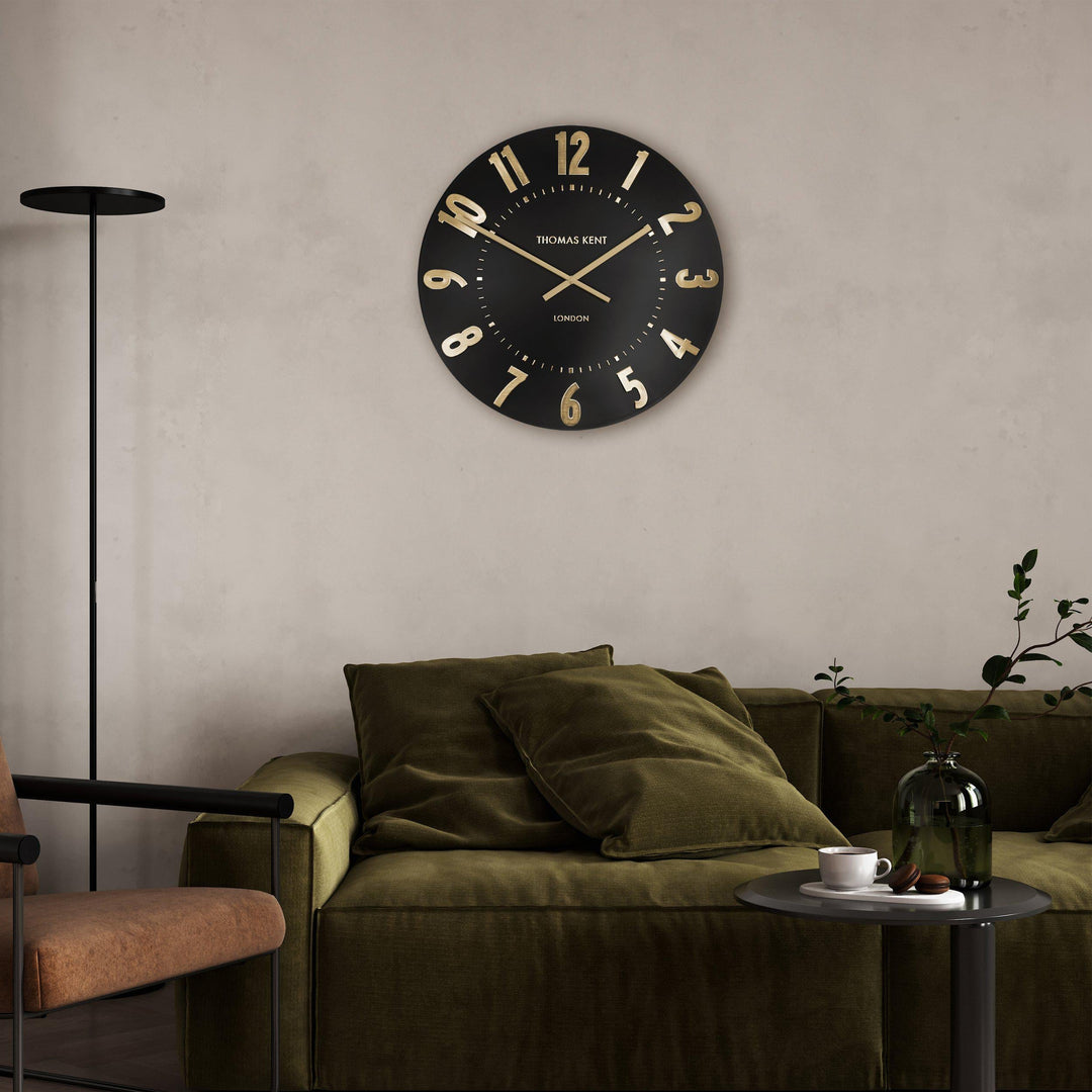 Thomas Kent London. Mulberry Wall Clock 20" (51cm) Noir - TheArtistsQuarter