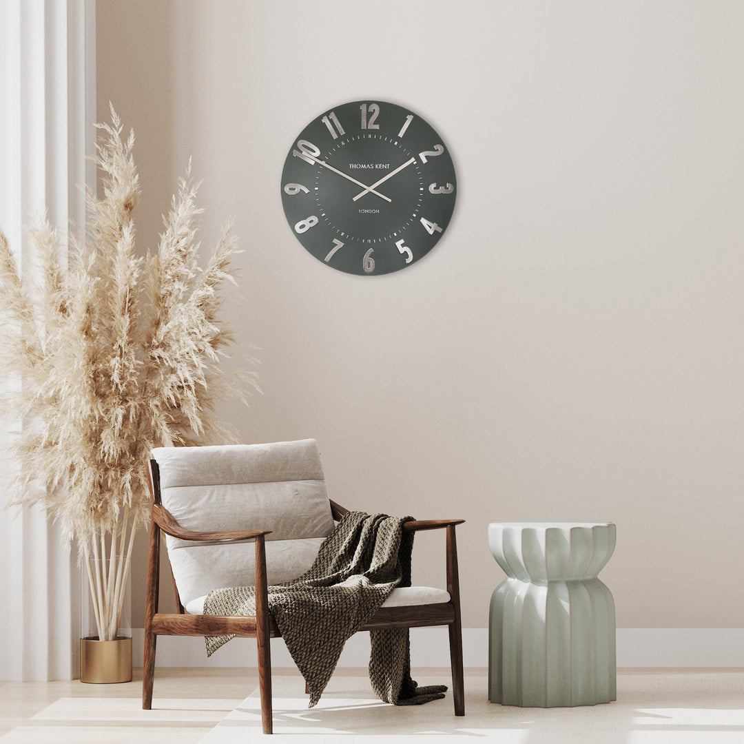 Thomas Kent London. Mulberry Wall Clock 20" (51cm) Olive Green *NEW* - TheArtistsQuarter