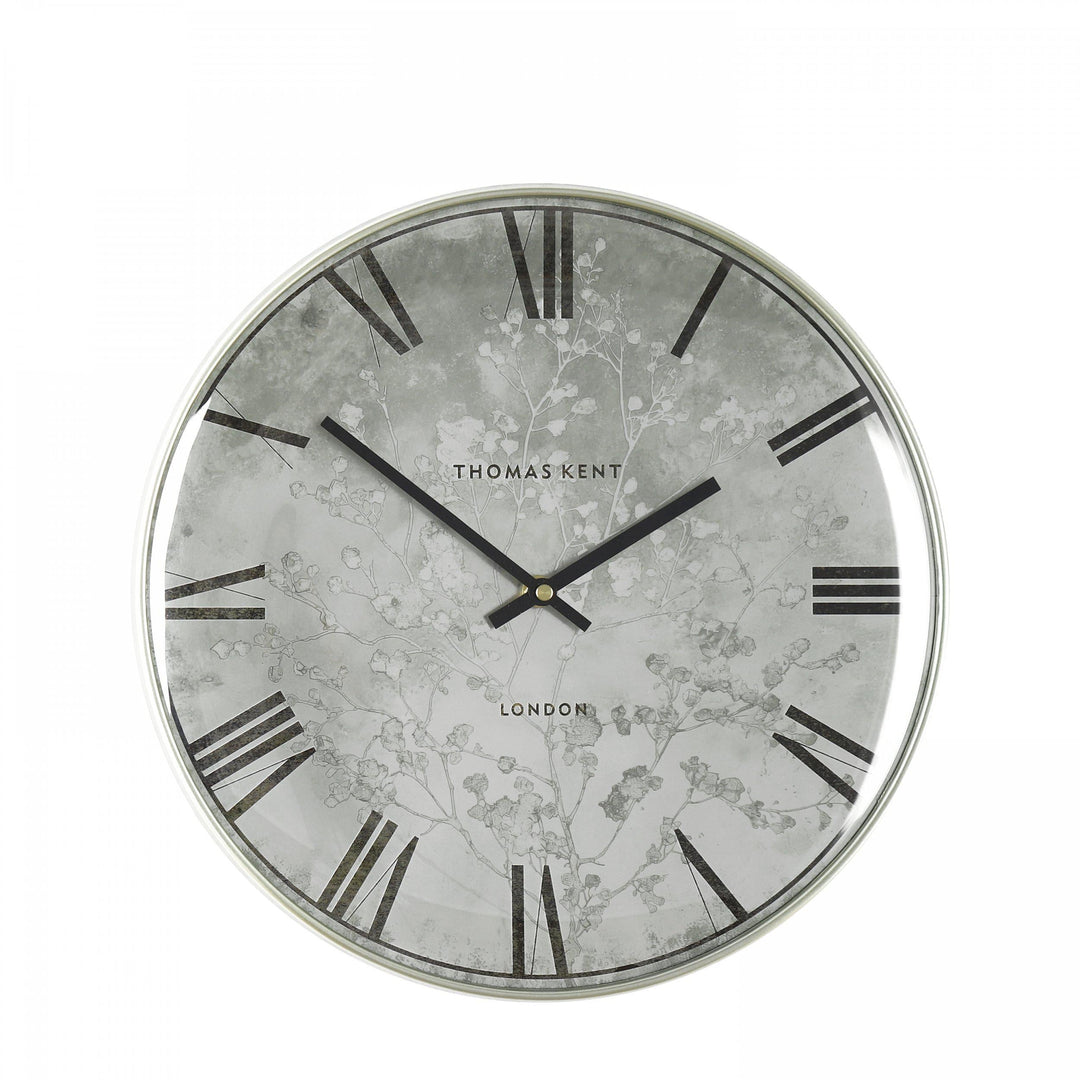 Thomas Kent London. Roma Wall Clock 14" Silver *NEW* - TheArtistsQuarter