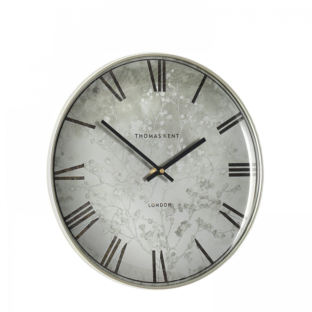 Thomas Kent London. Roma Wall Clock 14" Silver *NEW* - TheArtistsQuarter
