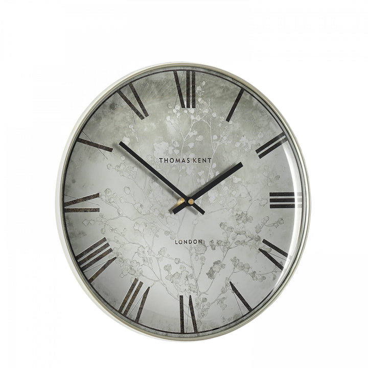 Thomas Kent London. Roma Wall Clock 14" Silver *NEW* - TheArtistsQuarter