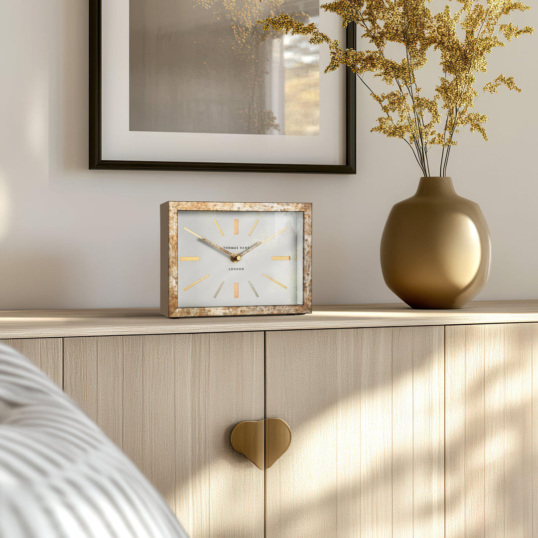 Thomas Kent London. Smithfield Mantel Clock Bronze *NEW PRE-ORDER DEL MID MAY* - TheArtistsQuarter