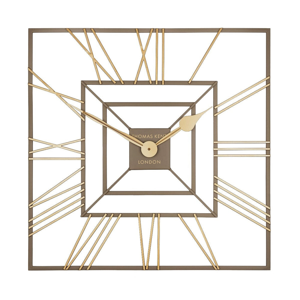 Thomas Kent London. Summer House Outdoor/Indoor Wall Clock Square Taupe *PRE-ORDER DEL LATE MAY* - TheArtistsQuarter