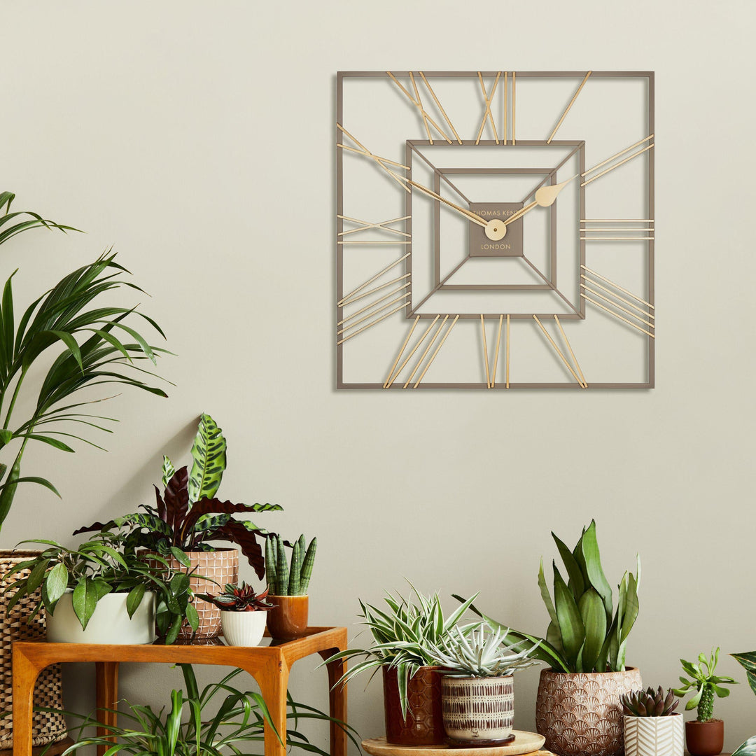 Thomas Kent London. Summer House Outdoor/Indoor Wall Clock Square Taupe *PRE-ORDER DEL LATE MAY* - TheArtistsQuarter