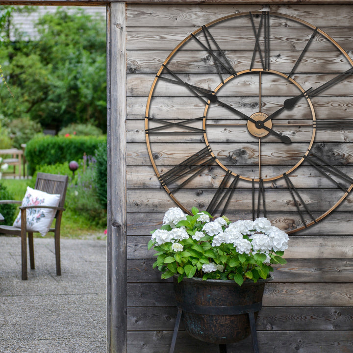 Thomas Kent London. Summer House Black & Copper Wall Clock Indoor/Outdoor *PRE-ORDER DEL MAY* - TheArtistsQuarter