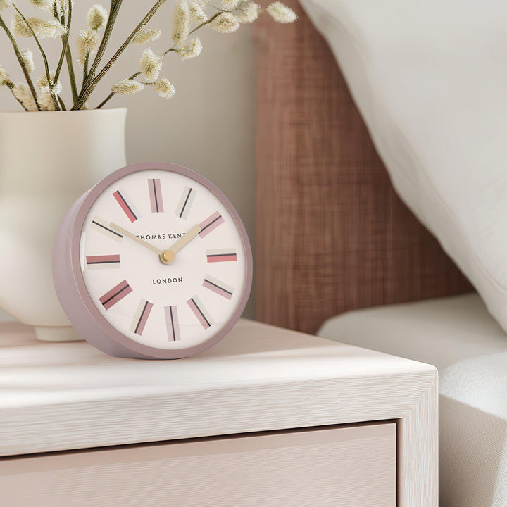 Thomas Kent London. Swift Mantel Clock Dusty Pink *NEW* - TheArtistsQuarter