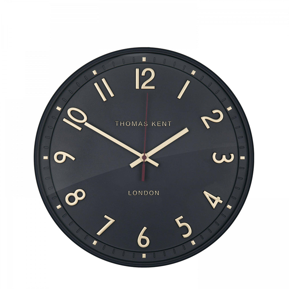 Thomas Kent London. Tresco Wall Clock 14" (36cm) Charcoal *NEW* - TheArtistsQuarter