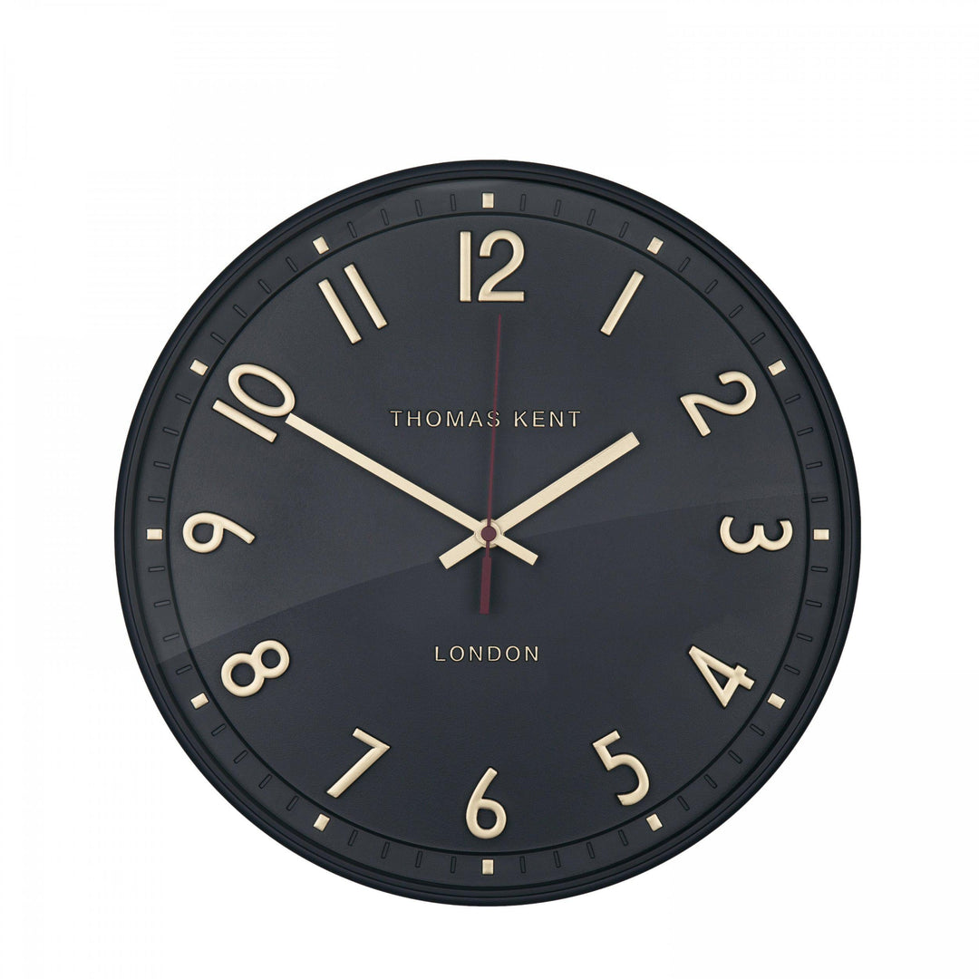 Thomas Kent London. Tresco Wall Clock 14" (36cm) Charcoal *NEW* - TheArtistsQuarter