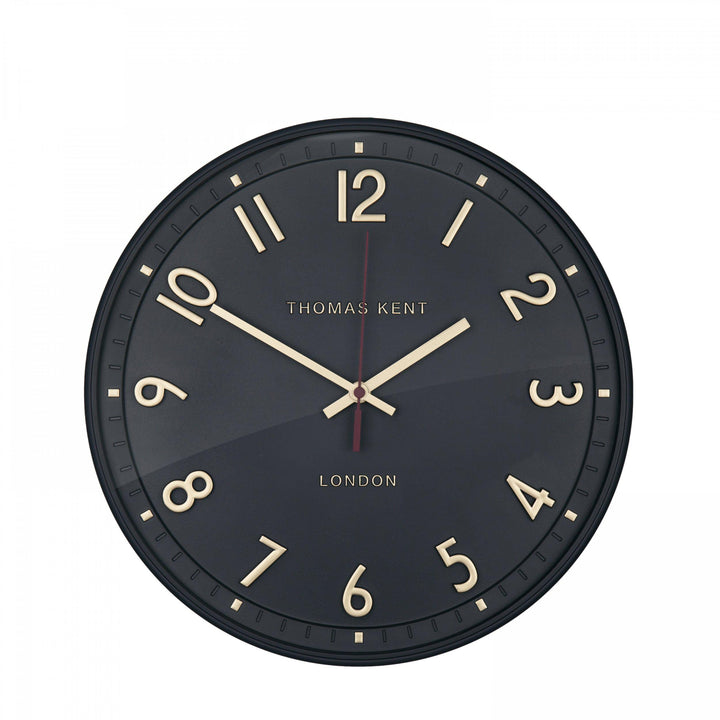 Thomas Kent London. Tresco Wall Clock 14" (36cm) Charcoal *NEW* - TheArtistsQuarter