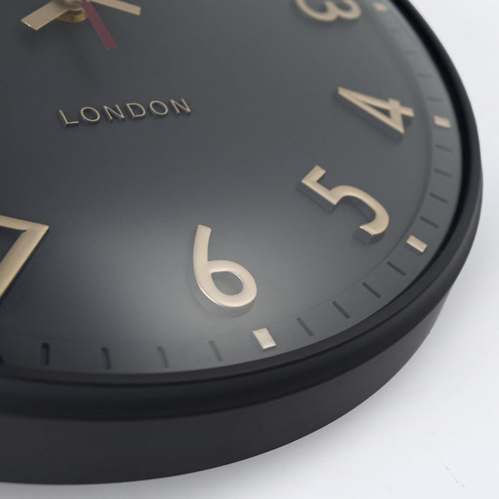Thomas Kent London. Tresco Wall Clock 14" (36cm) Charcoal *NEW* - TheArtistsQuarter