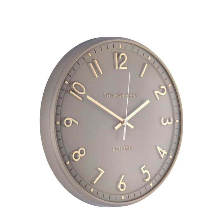 Thomas Kent London. Tresco Wall Clock 14" (36cm) Taupe - TheArtistsQuarter