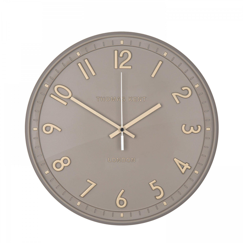 Thomas Kent London. Tresco Wall Clock 14" (36cm) Taupe - TheArtistsQuarter