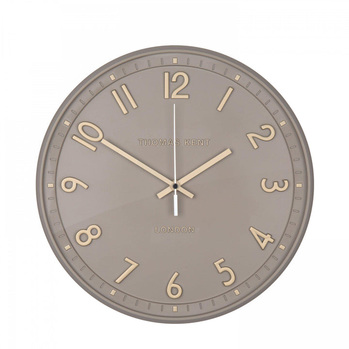 Thomas Kent London. Tresco Wall Clock 14" (36cm) Taupe - TheArtistsQuarter