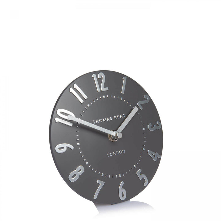 Thomas Kent London. Mulberry Mantel Clock 6" (15cm) Graphite Silver - TheArtistsQuarter