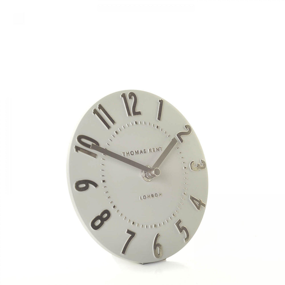 Thomas Kent London. Mulberry Mantel Clock 6" (15cm) Silver Cloud - TheArtistsQuarter
