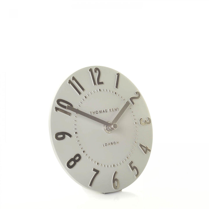 Thomas Kent London. Mulberry Mantel Clock 6" (15cm) Silver Cloud - TheArtistsQuarter