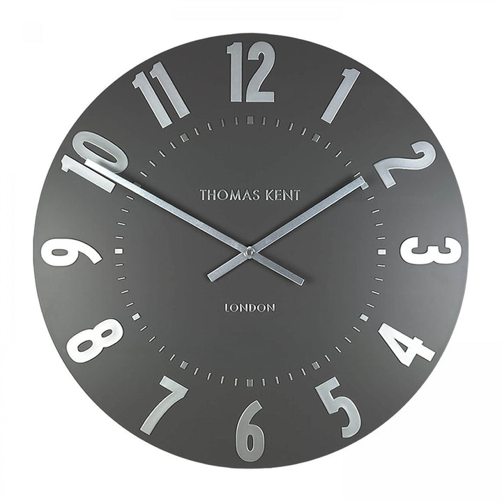 Thomas Kent London. Mulberry Wall Clock 12" (30 cm) Graphite Silver - TheArtistsQuarter