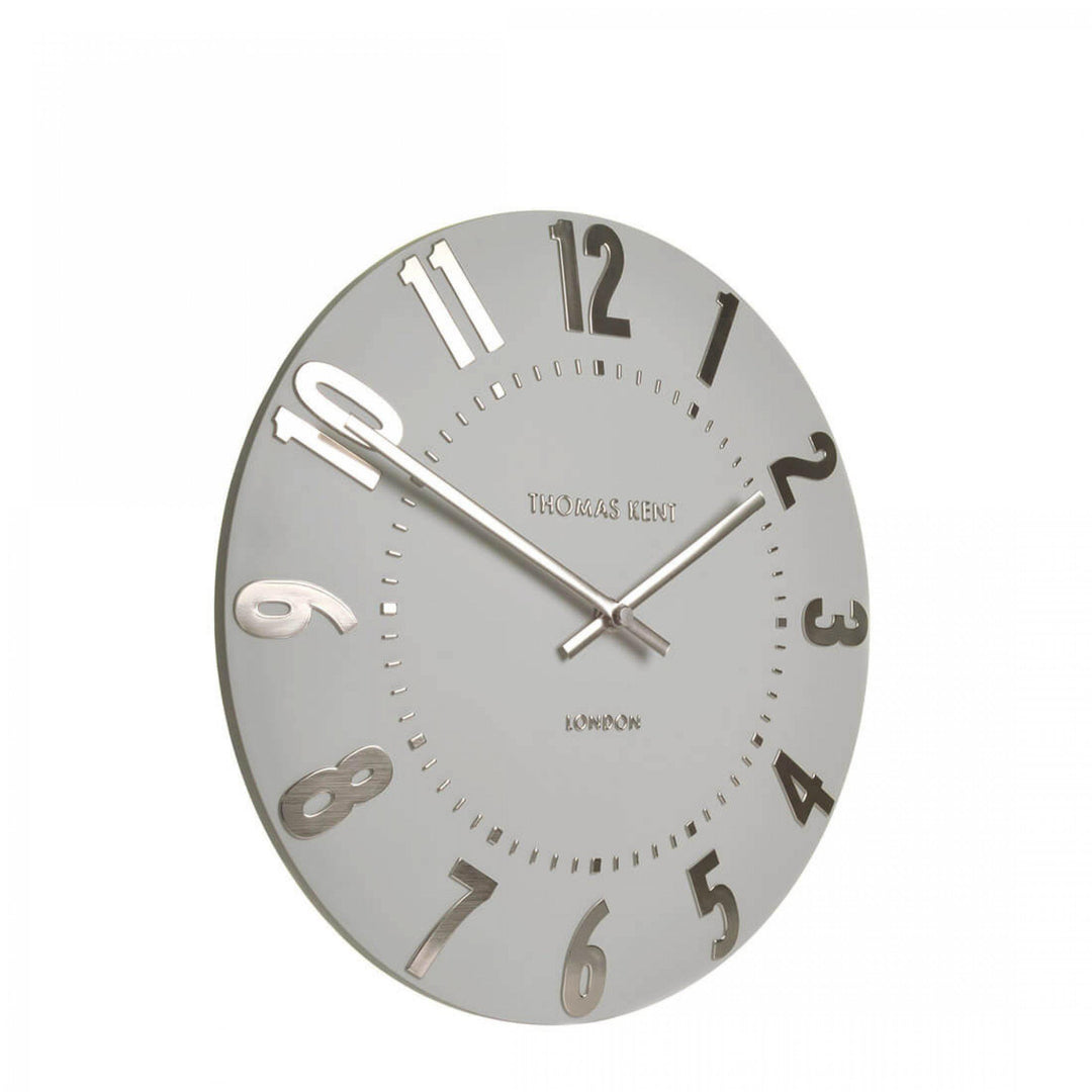 Thomas Kent London. Mulberry Wall Clock 12" (30cm) Silver Cloud *PRE-ORDER DELIVERY MID SEPT* - TheArtistsQuarter