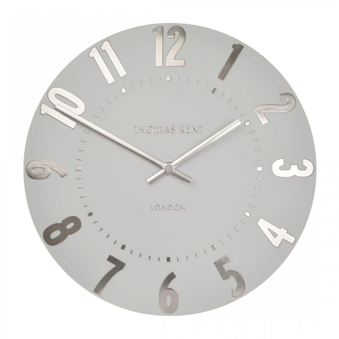 Thomas Kent London. Mulberry Wall Clock 12" (30cm) Silver Cloud *PRE-ORDER DELIVERY MID SEPT* - TheArtistsQuarter