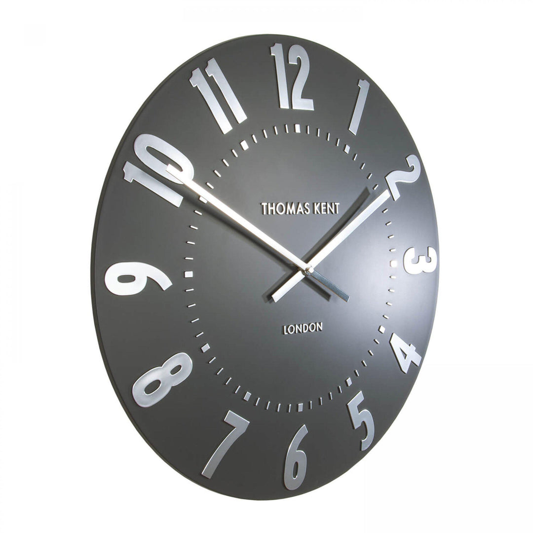 Thomas Kent London. Mulberry Wall Clock 20" (51cm) Graphite Silver - TheArtistsQuarter