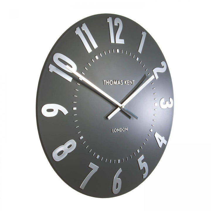 Thomas Kent London. Mulberry Wall Clock 20" (51cm) Graphite Silver - TheArtistsQuarter