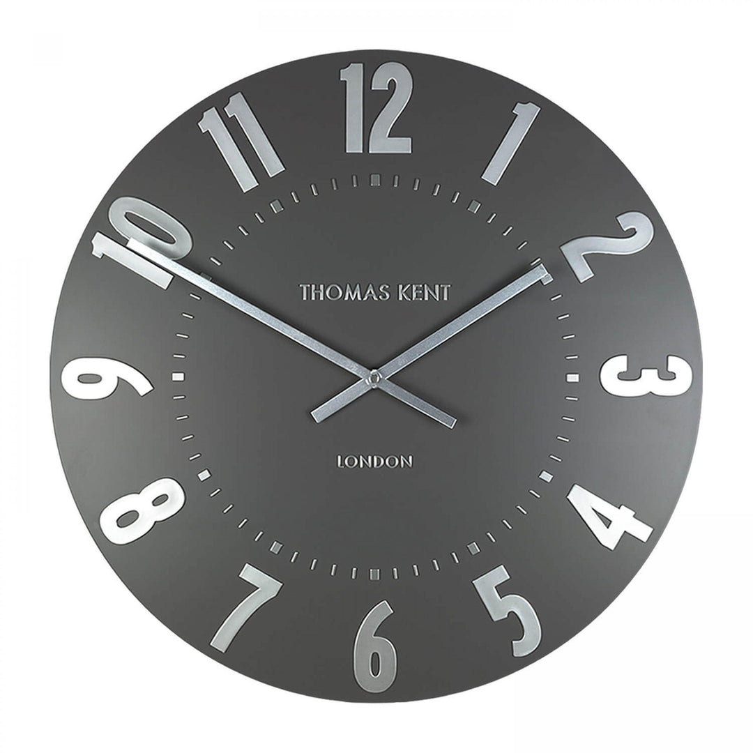 Thomas Kent London. Mulberry Wall Clock 20" (51cm) Graphite Silver - TheArtistsQuarter