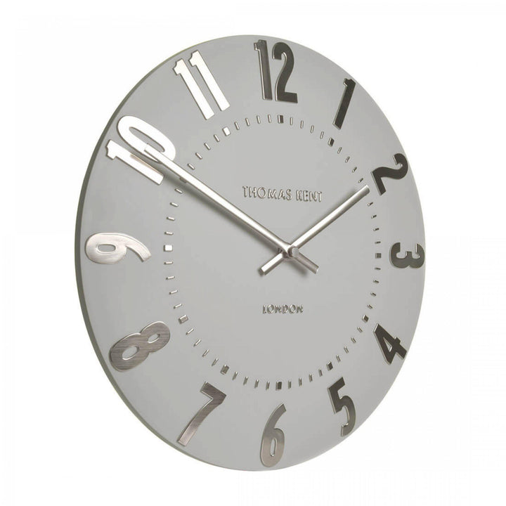 Thomas Kent London. Mulberry Wall Clock 20" (51cm) Silver Cloud - TheArtistsQuarter