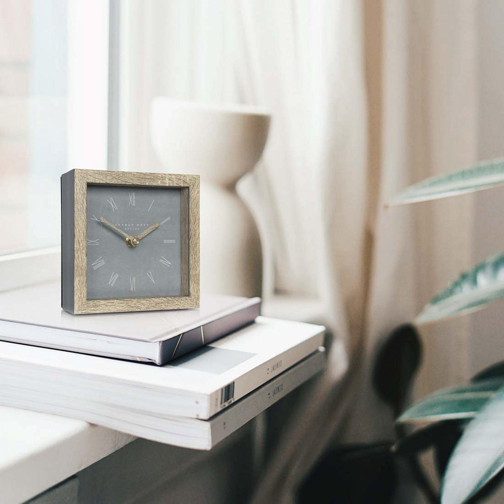 Thomas Kent London. Nordic Mantel Clock Cement Grey - TheArtistsQuarter
