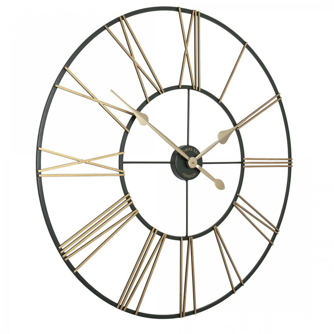 Thomas Kent London. Summer House Skeleton Green & Gold Wall Clock Indoor/Outdoor - TheArtistsQuarter
