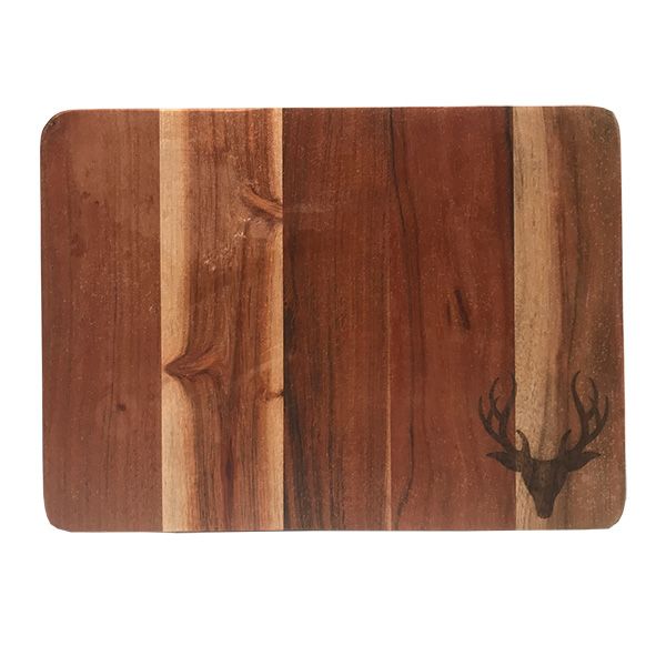 Culinary Concepts London. Rectangular Wooden Cheese Board with Stag Design - TheArtistsQuarter