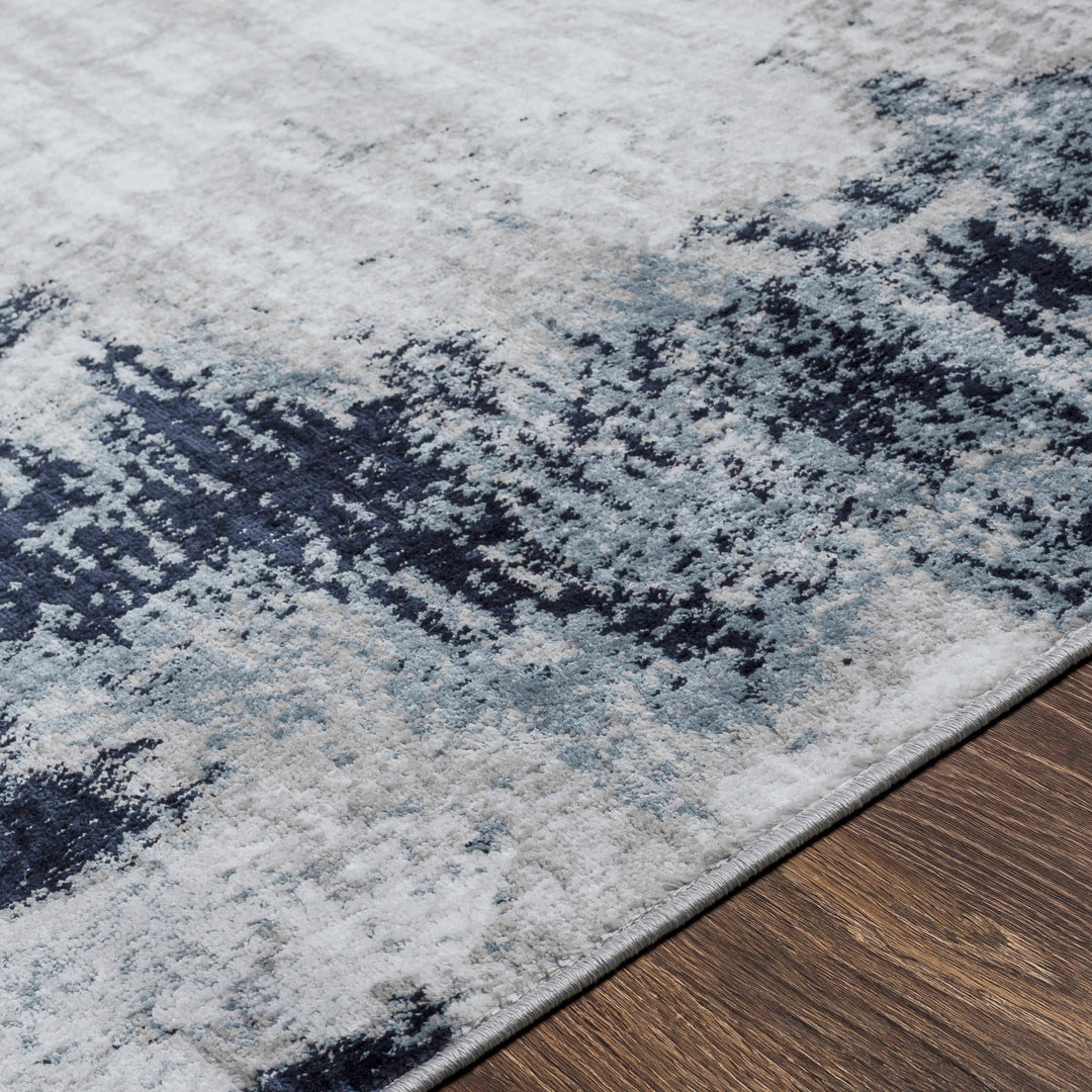 Wanderlust Abstract Marble Rug Blue & Sky Blue - TheArtistsQuarter