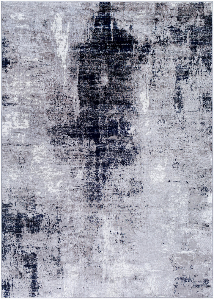 Wanderlust Abstract Marble Rug Black - TheArtistsQuarter