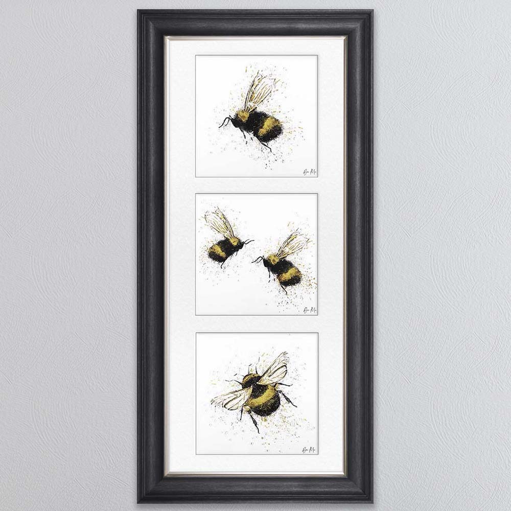 Three Bees Triptych By Bea Moi (Portrait) – The Artists Quarter