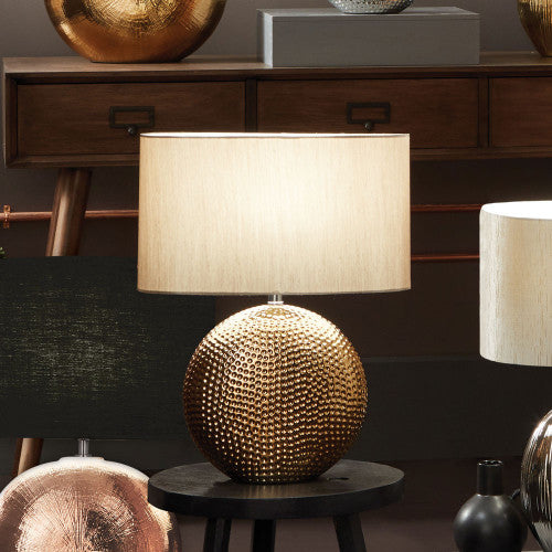 Mabel Bronze Dot Textured Ceramic Table Lamp - TheArtistsQuarter