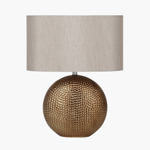 Mabel Bronze Dot Textured Ceramic Table Lamp - TheArtistsQuarter